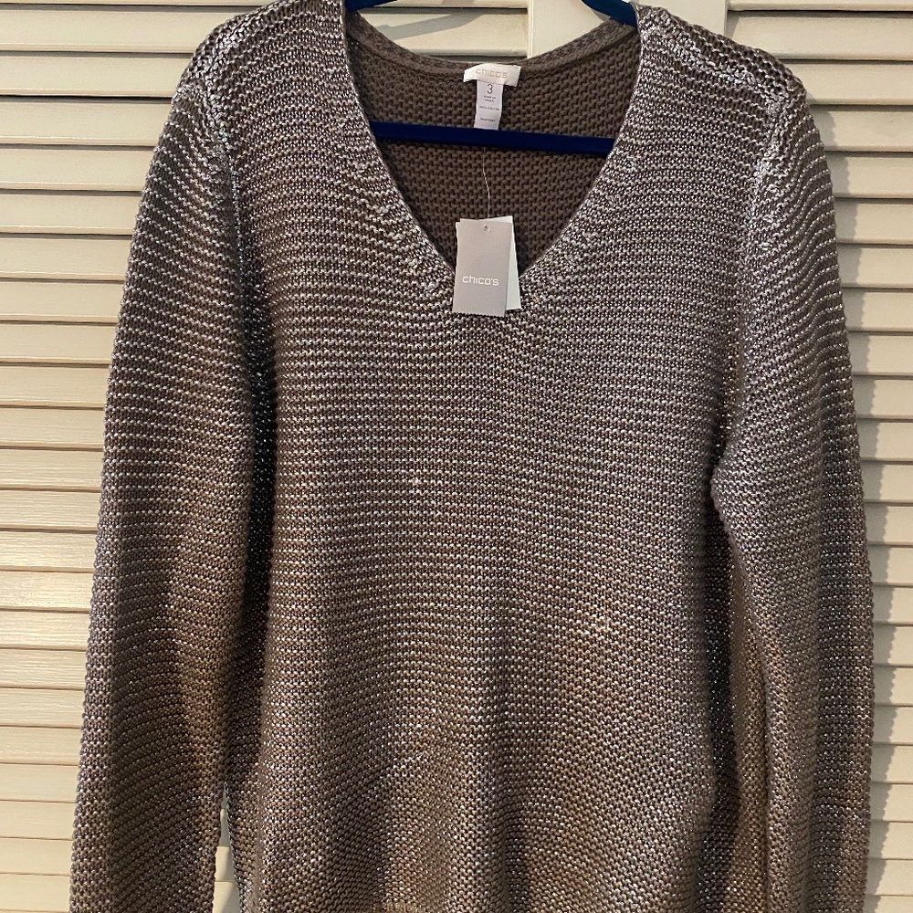 Chico's Metallic Sweater